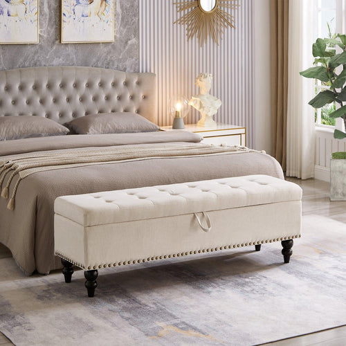 Valente 59″ Upholstered Storage Bench - valente