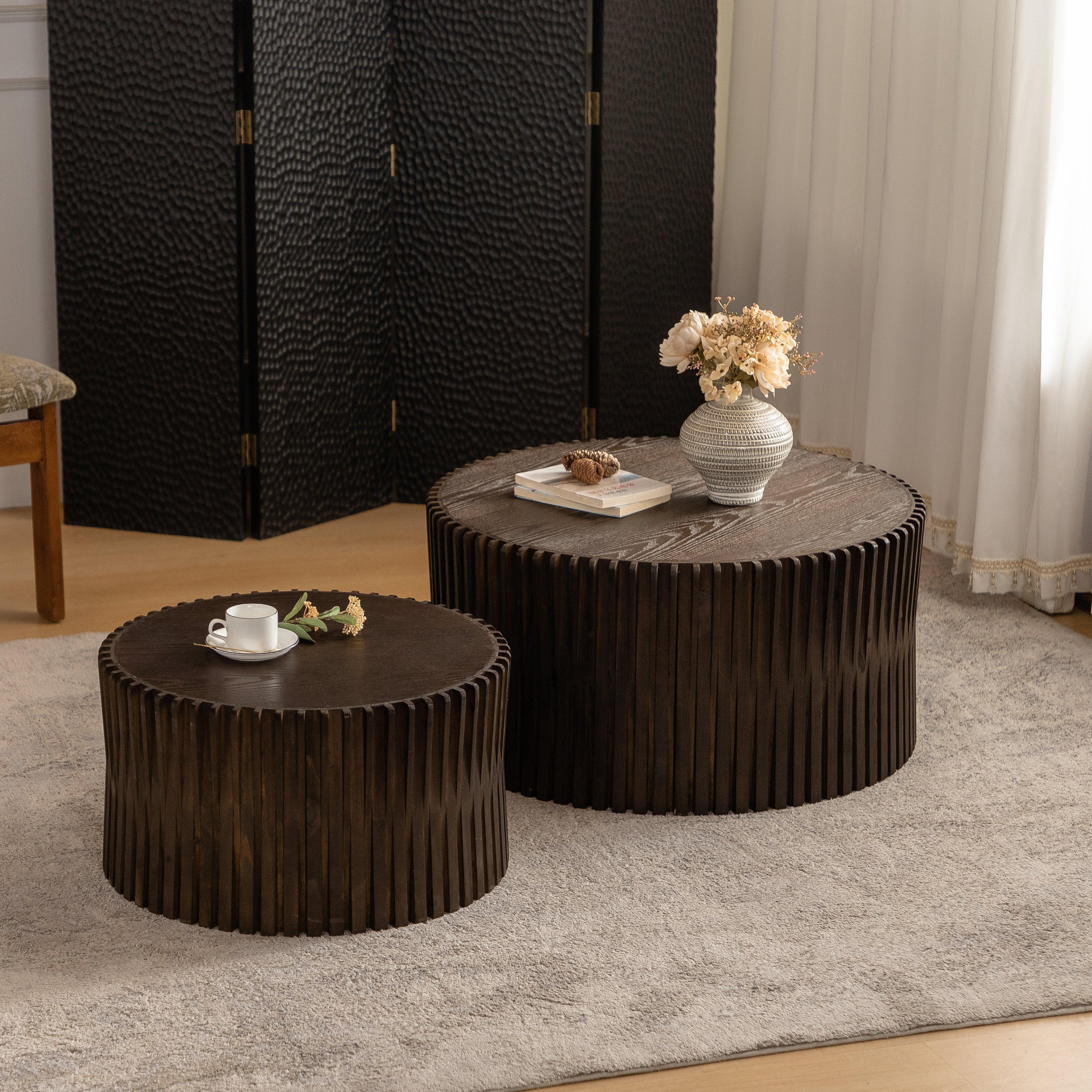 Valente Drum Nesting Coffee Tables - valente