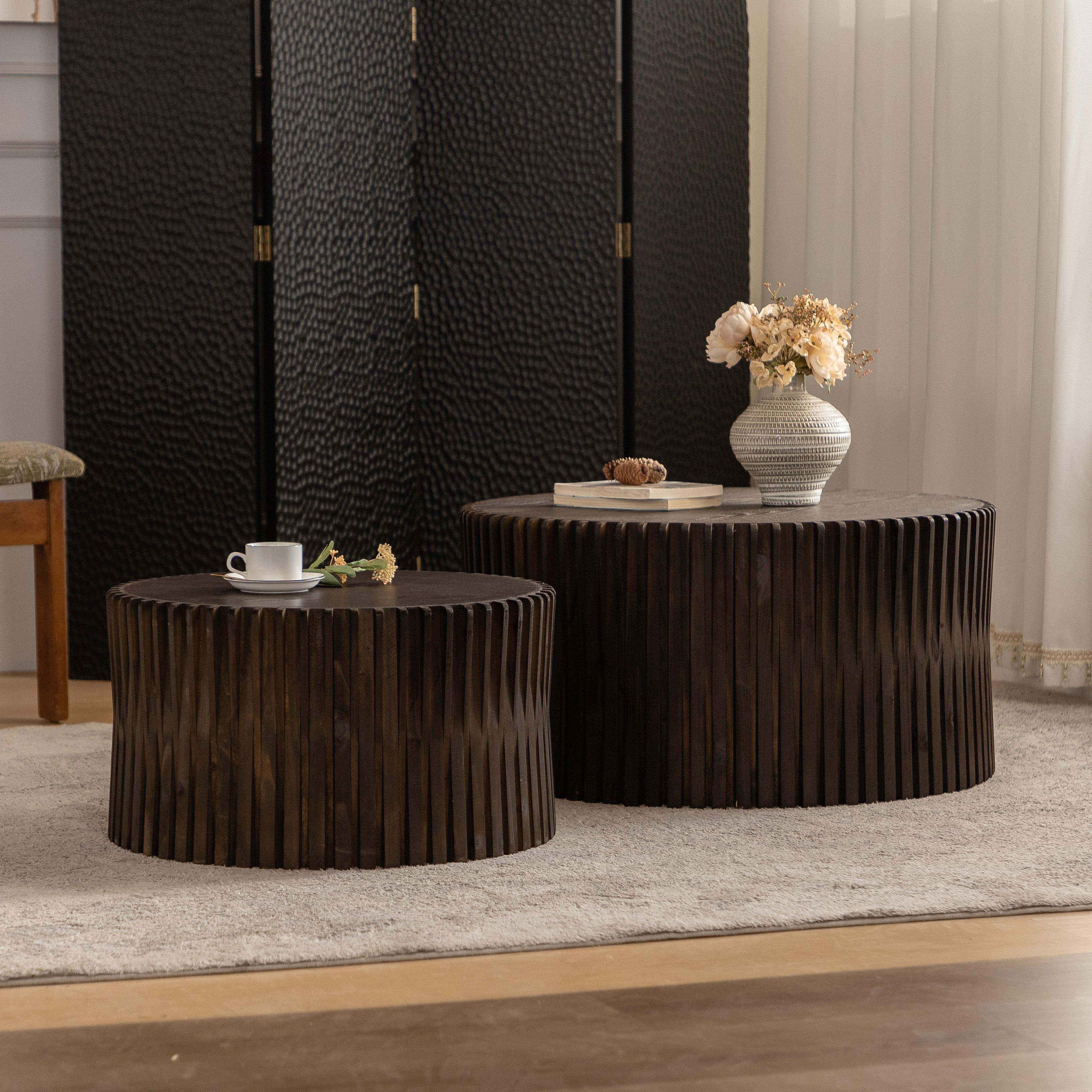 Valente Drum Nesting Coffee Tables - valente
