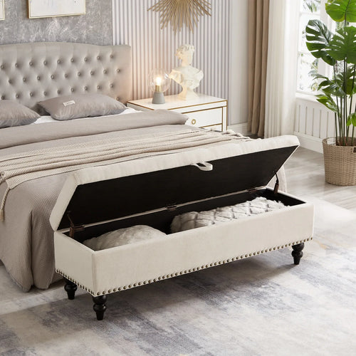 Valente 59″ Upholstered Storage Bench - valente